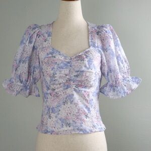 Floral Puff Sleeve Top